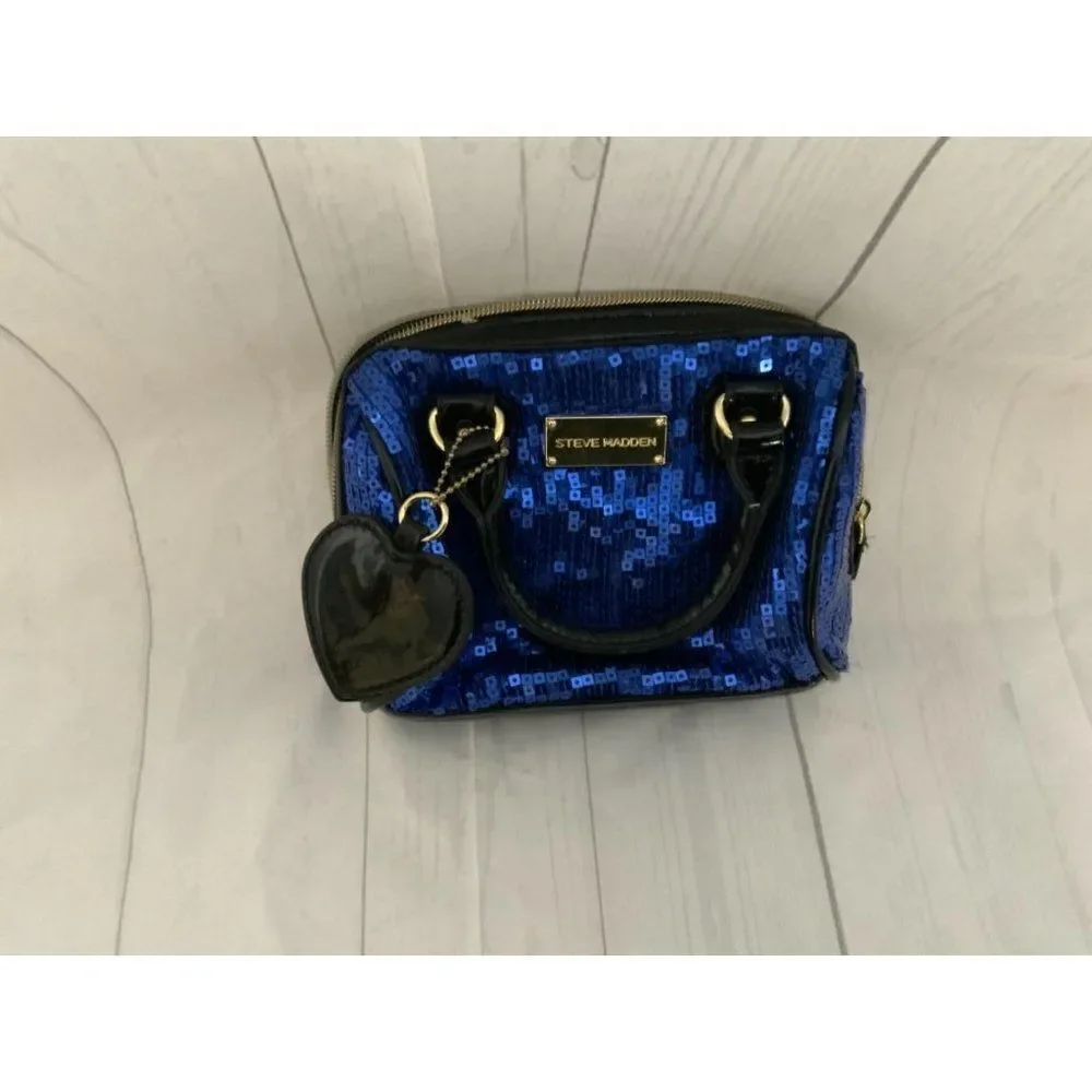 Steve Madden Blue Patent Satchel Bag | Shoulder Tote